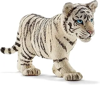 Schleich Tiger Cub Toy Figure, White, Black, 14732