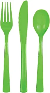 Unique Party 39488 Plastic Cutlery Set, Lime Green, Pack of 18