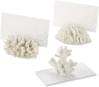 Kate Aspen Seven Seas Coral Place Card Holders, White, Set Of 6