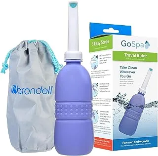 Brondell GoSpa Travel Bidet GS-70 Easy-to-use Portable with Convenient Nozzle Storage, Bag, 400 ml Capacity, and Angled Spray