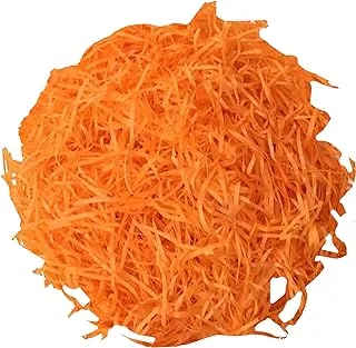 MARKQ Crinkle Cut Shredded Paper Filler for Gift Wrapping Hamper/Basket Filling, Packing Supplies (Orange)