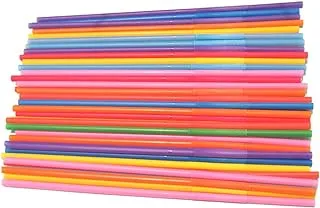 Hemoton 250 Pcs Plastic Color Modeling Straws Bending Lengthening Disposable Safety Decorative Drinking Party Supplies - 50Pcs/Pack (Colorful)