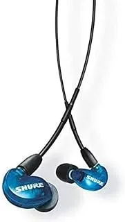 Shure Aonic 215, Sound Isolating Wired Earphones, Noise Reduction, Studio Quality Deep Bass, Integrated Microphone & Comfortable Over Ear Fit, Blue