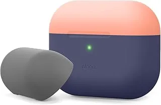 Elago Duo Case for Apple Airpods Pro - Top-Peach/Medium Gray, Bottom-Jean Indigo