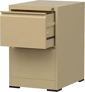 Mahmayi Victory Steel Japan OEM 2 Drawer Heavy Duty Vertical Steel Filling Cabinet, Secure File Storage Solution with Lock and Keys, Durable Steel, Easy Assembly- Beige