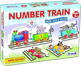 Frank Number Train Puzzle – 142 x 14 cm, 22 Pieces, Early Learner Educational Jigsaw Set with Numbers, Images | Ages 3 & Above Toys and Games