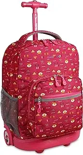 J World Sunrise Kids Rolling Backpack for Girls Boys. Roller Bookbag With Wheels For School