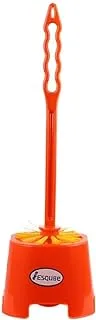 ESQUBE Toilet/Bathroom Brush | Non Slip Handle with Floor Standing. - Red (Pack of 1)