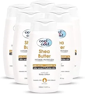 Cool & Cool Shea Butter Lotion 250ML(Pack of 6) - Nourishing Formula with Lavender Oil, Non-Greasy & Paraben-Free, Hydrates and Soothes Dry Skin 3L