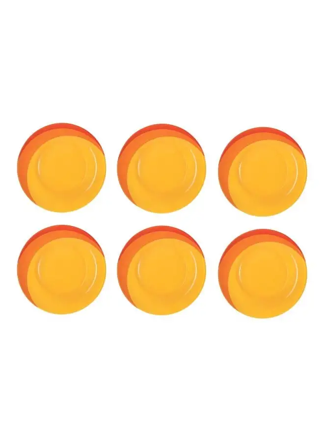 Luminarc Pack Of 6 Hawai Dessert Plates Yellow/Orange/Red 19cm