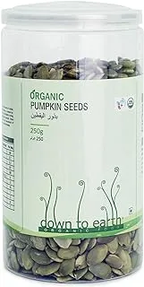 Down To Earth organic Raw Pumpkin Seeds; High Protein; Dry Organic Pumpkin Seeds 250 g