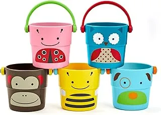 Skip Hop Baby Bath Toy, Zoo Stack & Pour Buckets, 5 Count (Pack Of 1)