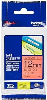 BROTHER Genuine TZe-431 12mm Standard Laminated Label Tape Replacement for Brother Label Printers, Black on Red