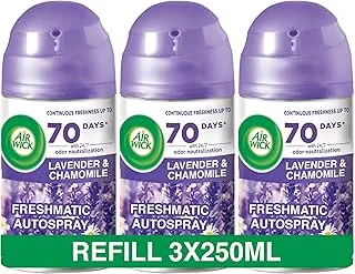 Air Wick Freshmatic Freshner Autospray Refill, Lavender and Chamomile, 250 ml, Pack of 3