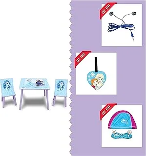 Disney Mickey Mouse Kids Table and Chair Set 2 Chairs Includes FREE Earphones, Luggage tag for travel bags and Swimming Cap with Goggles Official Disney Product, Multicolor, TRHA24961