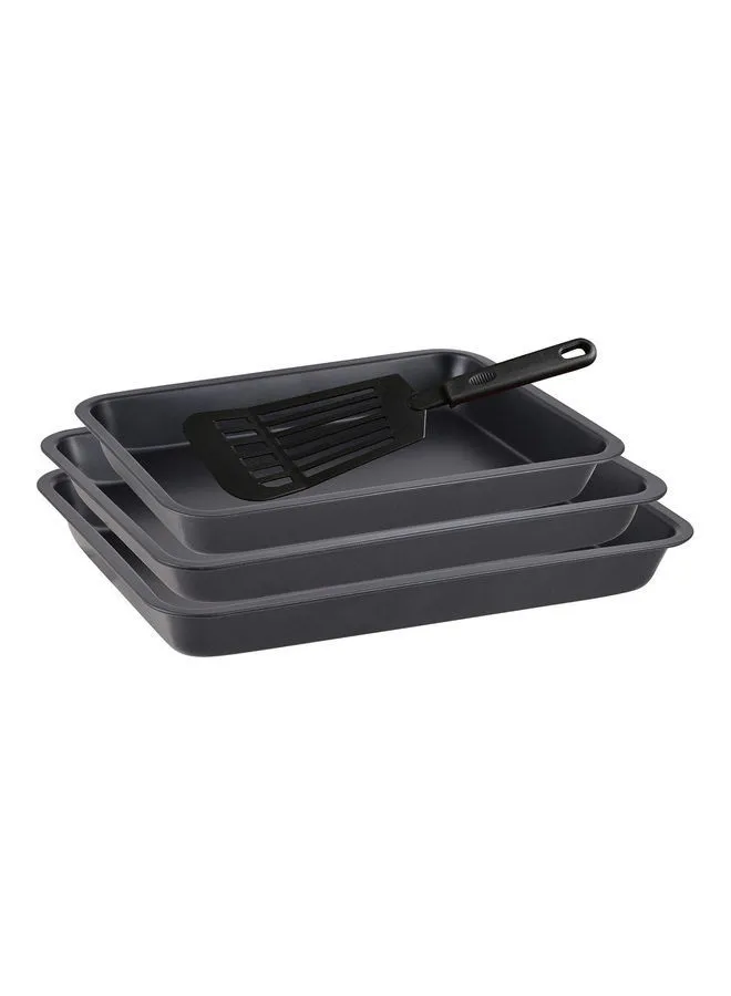 BERGNER 4-Piece Orion Carbon Steel Non-Stick Bakeware Set Black