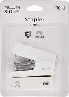 Nusign 24/6 & 26/6 12 Sheets Stapler, White