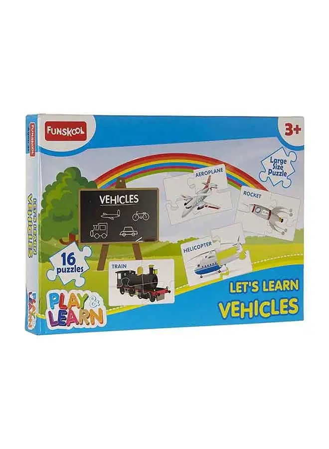 Funskool Vehicles Transport Jigsaw Puzzle - 16 لغزًا للأطفال