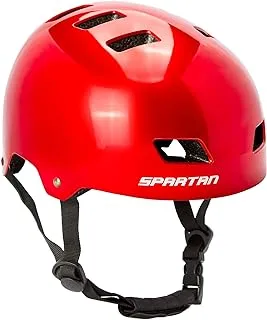 Spartan Mirage Kids Helmet (أحمر ساتان) للأطفال من سن 6 إلى 14 عامًا ؛ متعدد الرياضة الأولاد والبنات سكوتر ، خوذة الدراجة ولوح التزلج