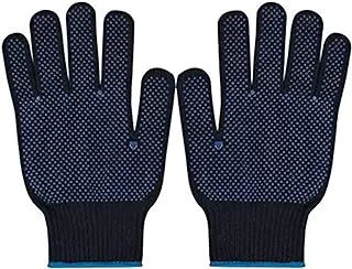 Double Side Dotted Gloves Cotton Knitted Gloves With Double Sided Blue Pvc Dots (12 Pairs)