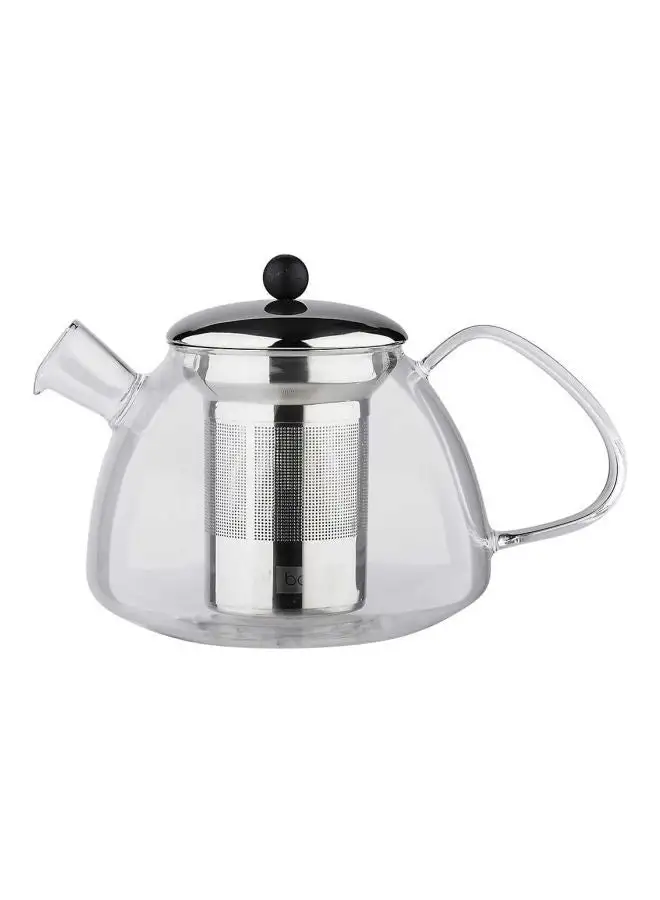 bodum Marcel Tea Pot With Stainless Steel Filter Clear/Silver/Black 600ml