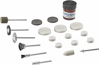 Dremel 726-01 Cleaning & Polishing Rotary Tool Accessory Kit with Storage Case, 20-Piece Set - Includes Buffing Wheels, Polishing Bits, and Compound