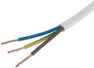 Power Cord 2 Core and 3 Core Assorted Sizes, Extension Wire (White, 1.5mm x 3C 10m)