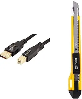 Amazonbasics Usb 2.0 Printer Cable - A-Male To B-Male Cord - 10 Feet (3 Meters) + Deli Auto lock cutter - E2031