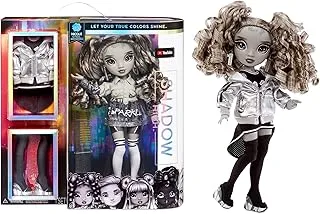 RAINBOW HIGH Shadow S1 Nicole Steel Grayscale 11 inch Fashion Doll, 2 Titanium Designer Outfits to Mix & Match with Accessories