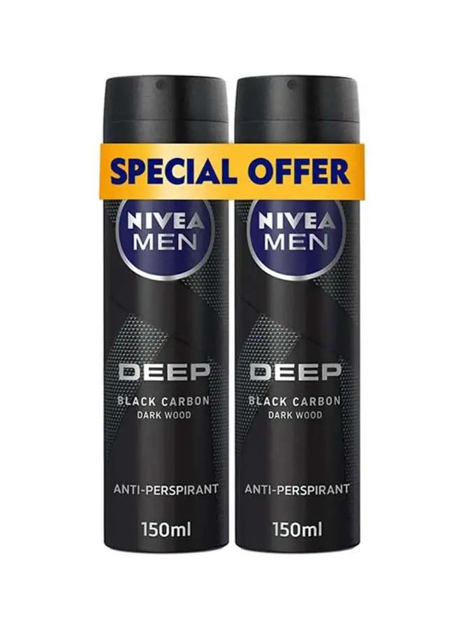 Nivea Pack Of 2 Deep Antiperspirant Spray 150ml