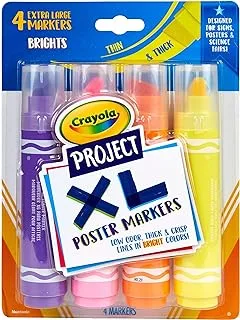 أقلام ملصق Crayola XL ، ألوان زاهية متنوعة ، أدوات مدرسية ، عدد 4