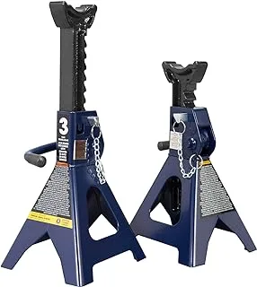 TCE 3 Ton (6,000 LBs) Capacity Double Locking Steel Jack Stands, 2 Pack, Blue, AT43002AU