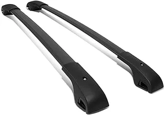 DNA MOTORING XY-6004 Factory Style Matte Roof Rack Rail Cross Bar Compatible with 14-20 Jeep Cherokee, 150lbs Load Capacity