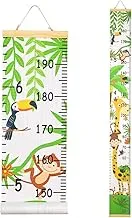 Mumoo Bear Wall Height Chart Growth Chart For Kids Wooden Wall Ruler 7.9'' X 79'' Canvas Height Measurement Wall Decor Hanging Height Measure For Baby Girls Boys Toddler Bedroom, Forest Animal