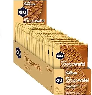 GU Energy Stroopwafel Sports Nutrition Waffle ، 16-Count (Salty's Caramel)