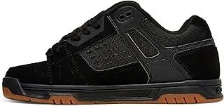 DC Shoes DC Men's Stag Low Top Skate Shoe, Black/Gum, 44 EU