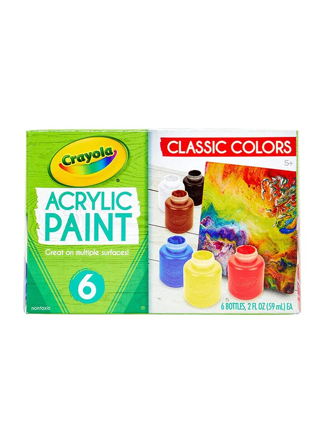 Crayola 6 Piece Acrylic 2-Oz. Paint Set