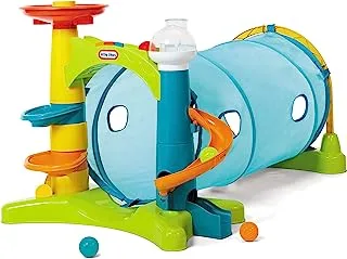 Little tikes Learn & Play 2-in-1 Activity Tunnel مع Ball Drop و Windows والأصوات المضحكة والموسيقى للأطفال من سن 1 إلى 3 ، متعدد الألوان