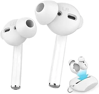 غطاء سيليكون AhaStyle لـ Airpods (3 أزواج كبيرة) - أبيض