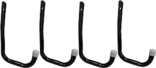 Shepherd Hardware 8089E Heavy Duty Steel 5-Inch Garage Storage Utility Hooks, 4 Pack, Black