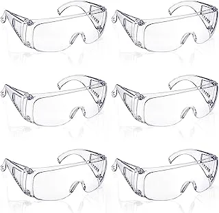 Frienda Safety Goggle Glasses Clear Safety Goggles Anti-Fog Protective Polycarbonate Eyewear with Impact Resistant Lens for Construction Laboratory Outdoor Work Eye Protection (6 Pairs)