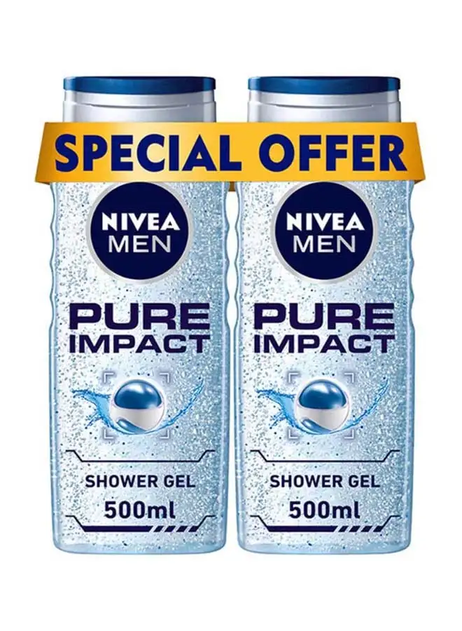 Nivea Pure Impact Shower Gel For Men 500ml Pack Of 2