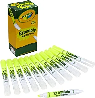 Crayola 12 Ct. Bulk Set Dual-Ended Erasable Highlighter, Yellow, 1282509