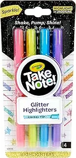 Crayola Take Note Glitter Highlighters, 4 Count