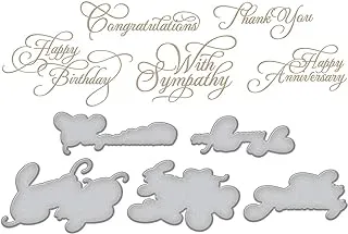 Spellbinders Elegant Occasion Sentiments by Becca Feeken Glimmer Hot Foil Plate, Metal