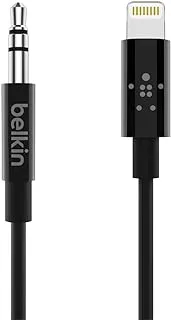 Belkin 3 ft/0.9 m 3.5 mm Audio Cable with Lightning Connector - MFi-Certified Lightning to Aux Cable for iPhone 13, 13 Pro, 13 Pro Max, 13 mini, 12, 12 Pro, 12 Pro Max, 12 mini, Black