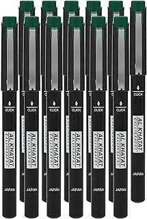 Al Khatat Calligraphy Pen 12 Pieces, 1 mm Line Width, Green