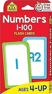 School Zone Numbers 1 100 Flash Cards, Red, SZ-04005