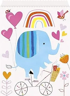 Unique Party 73433 - Paper Zoo Baby Shower Bags, Pack of 8