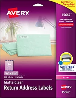 Avery Printable Return Address Labels with Sure Feed, 0.5